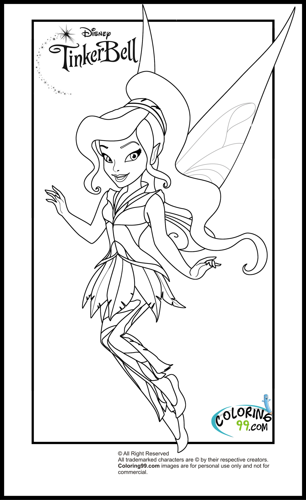 Tinkerbell and friends coloring pages team colors