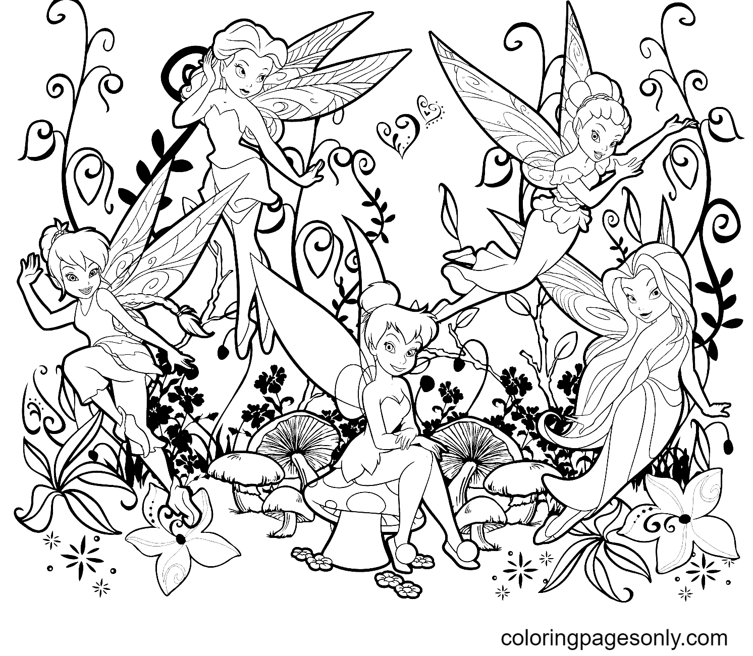 Tinkerbell coloring pages printable for free download