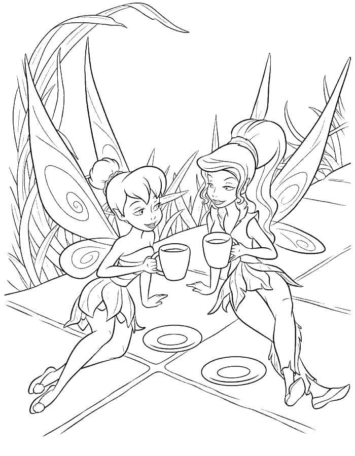 Online coloring pages coloring page tinker bell and vidia ding ding download print coloring page