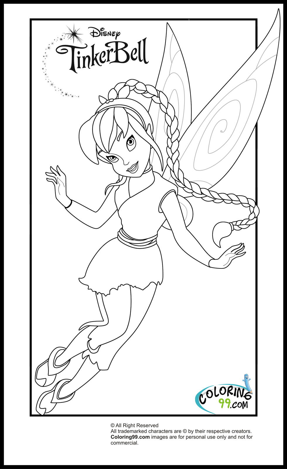 Tinkerbell and friends coloring pages team colors