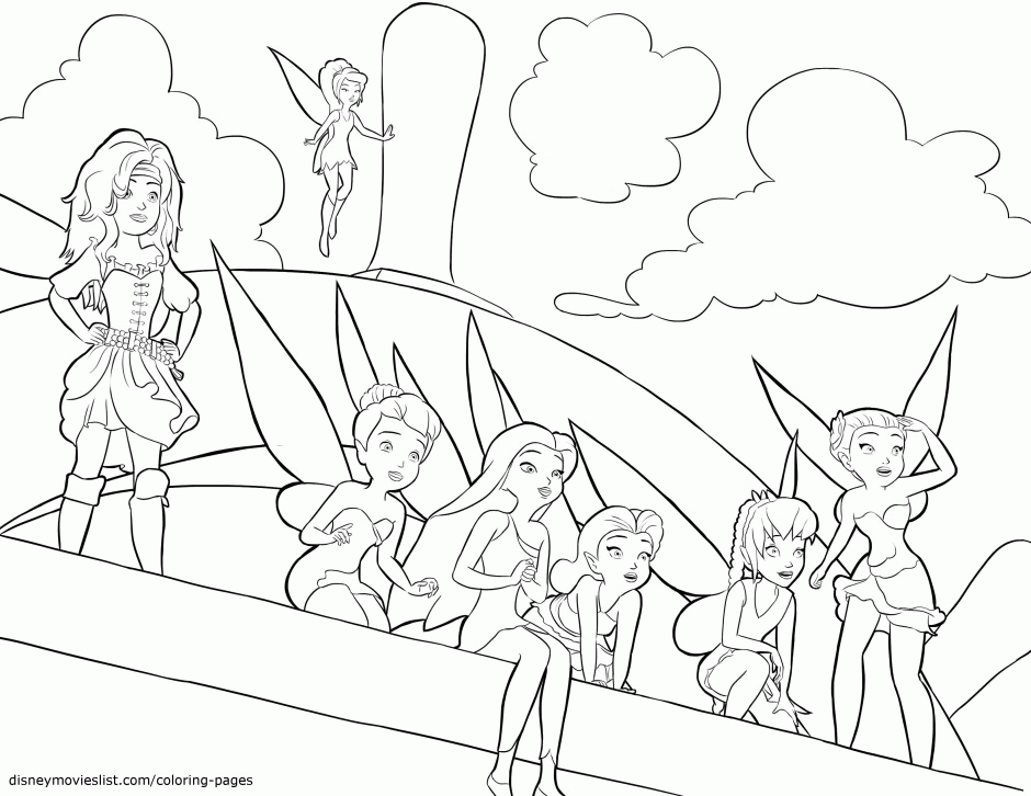 Tinkerbell and friends christmas coloring pages