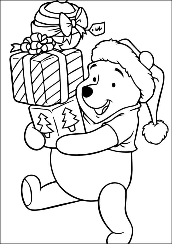 Tinkerbell and christmas gifts coloring page
