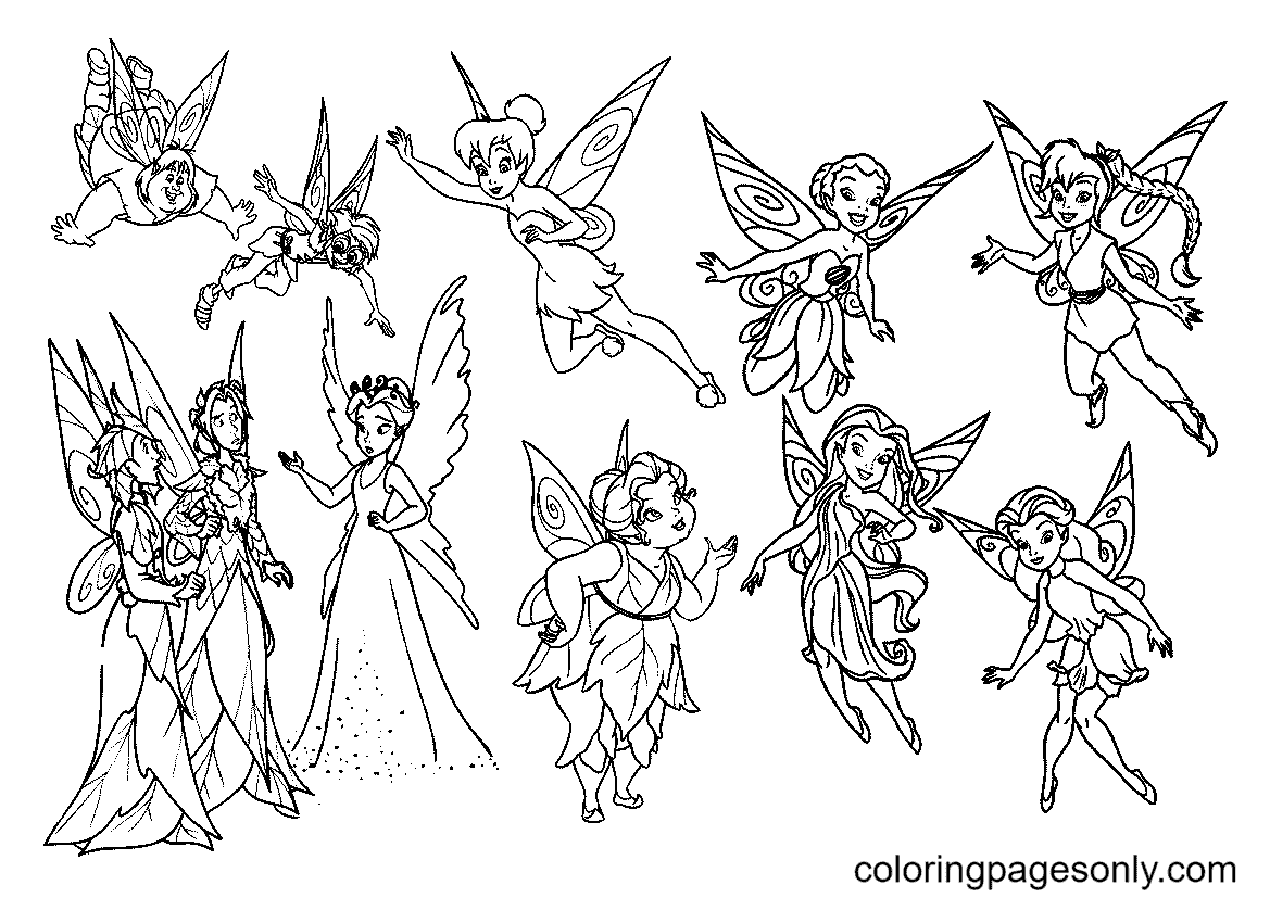 Tinkerbell coloring pages printable for free download
