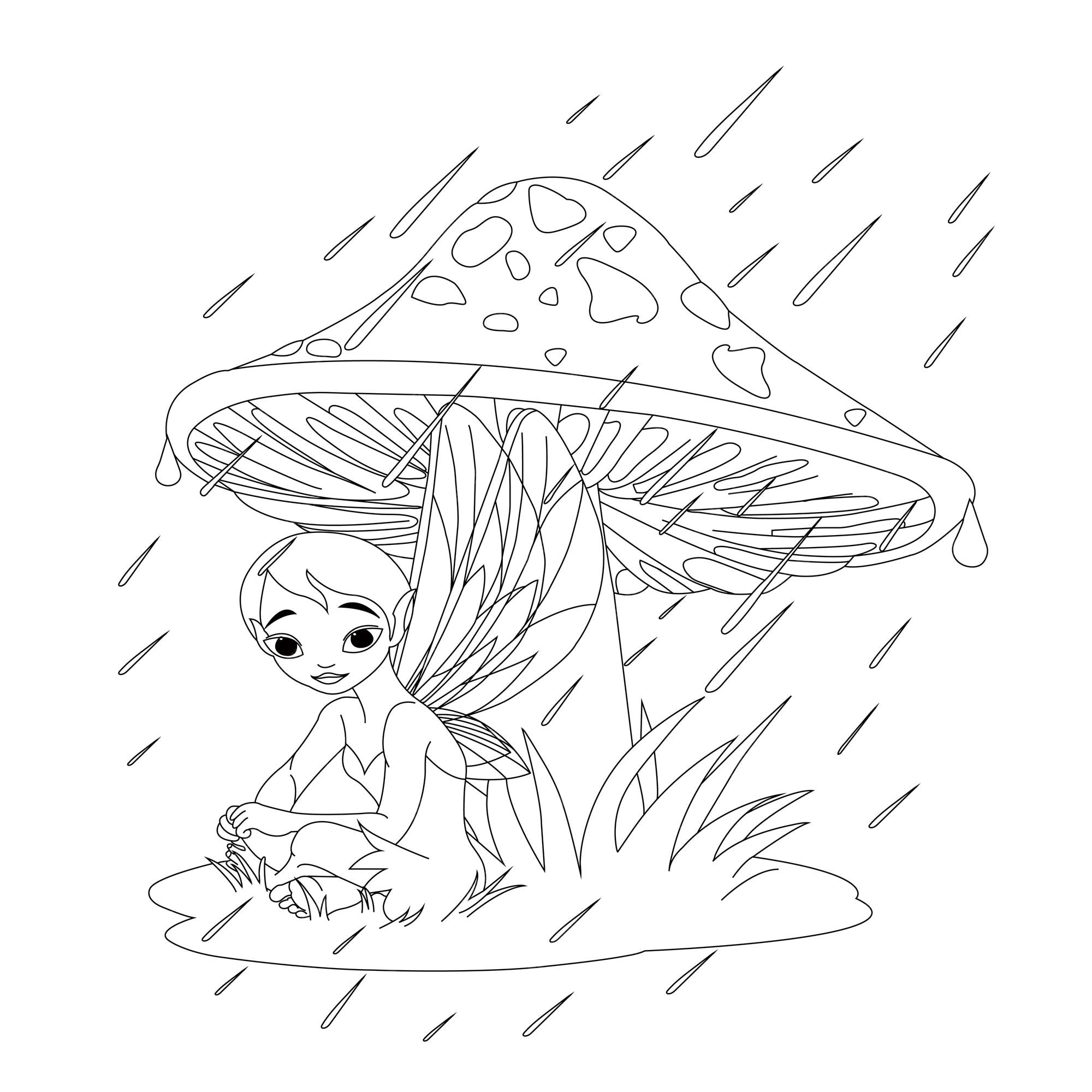 Premium vector cute fairy for children line art coloring book pages for children kdp