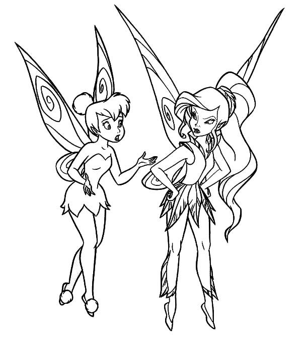 Vidia is mad to tinkerbell in pixie coloring page tinkerbell coloring pages fairy coloring pages coloring pages
