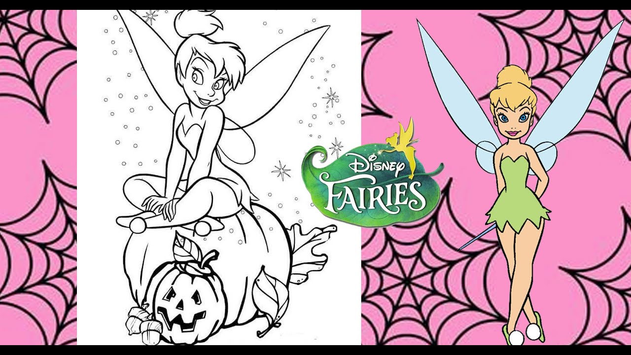 Disney halloween coloring book tinkerbell fairies coloring page coloring pumpkins trick or treat