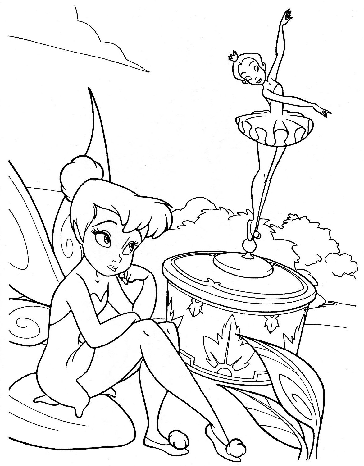 Coloring pages free printable tinkerbell coloring pages