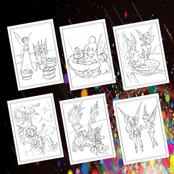 Engaging tinkerbell fairy coloring pages for kids a creative delight