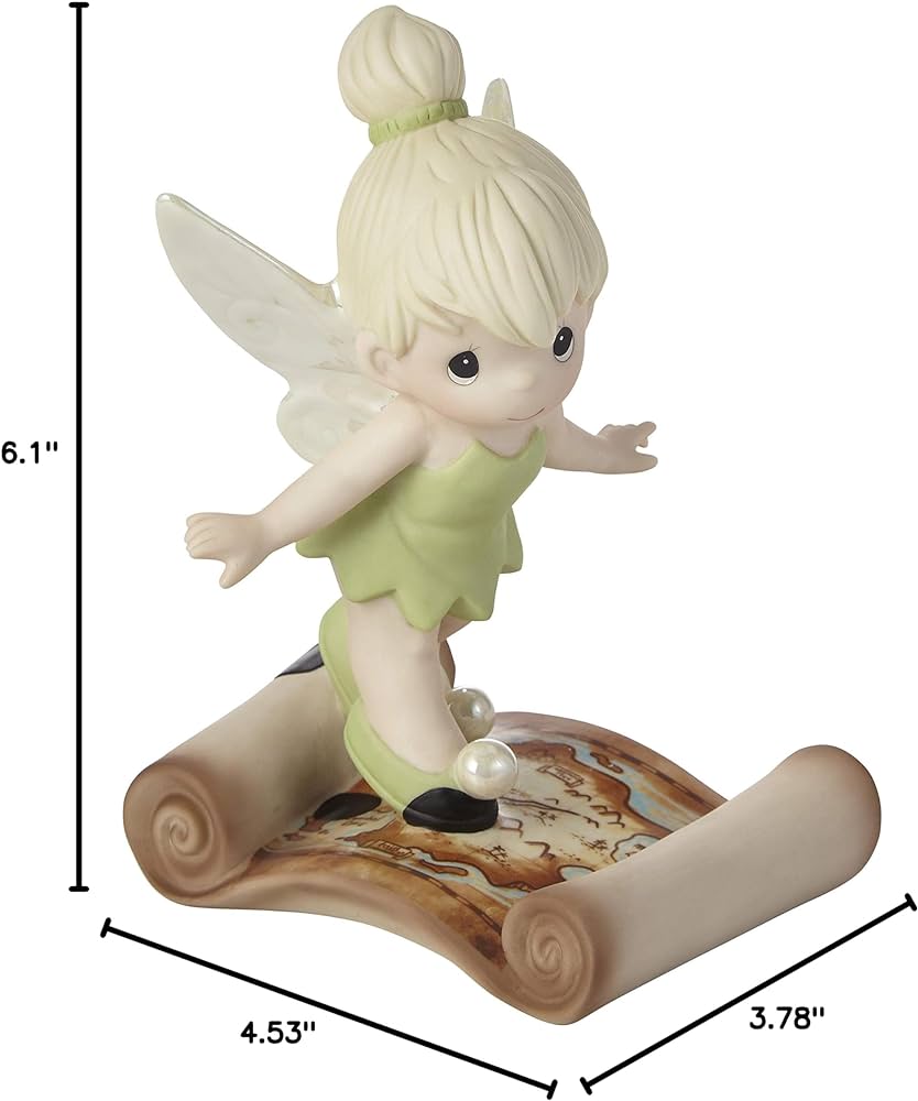 Precious moments disney tinker bell faith trust and pixie dust bisque porcelain figurine one size multicolored home kitchen
