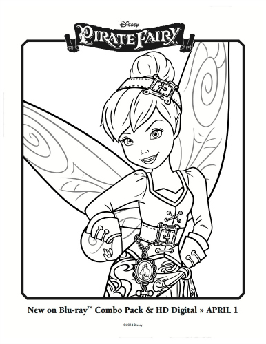 Pirate fairy printable coloring sheet