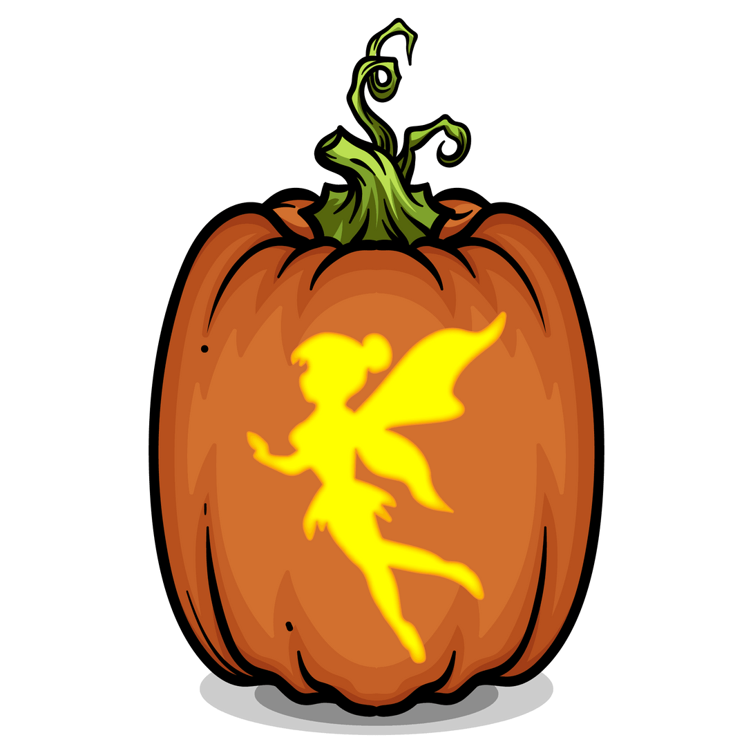 Fairy pixie pumpkin carving stencil