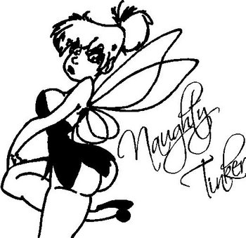 Naughty tinkerbell vinyl cut decal