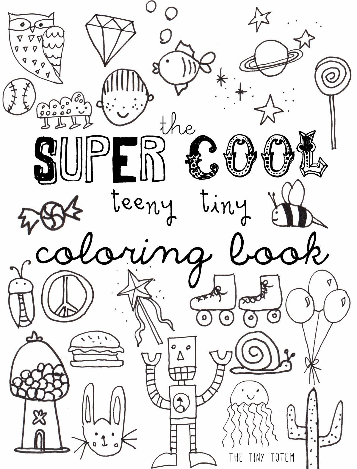 Printable mini coloring book the tiny totem blog detailed coloring pages coloring books cute coloring pages