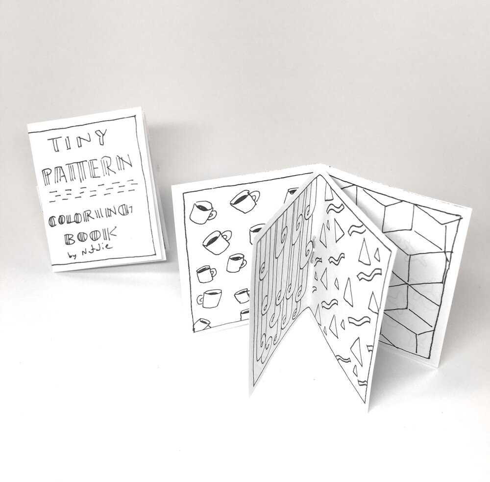 Tiny coloring book set of â local artist sticker machine