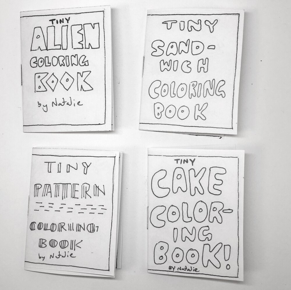 Tiny coloring book set of â local artist sticker machine
