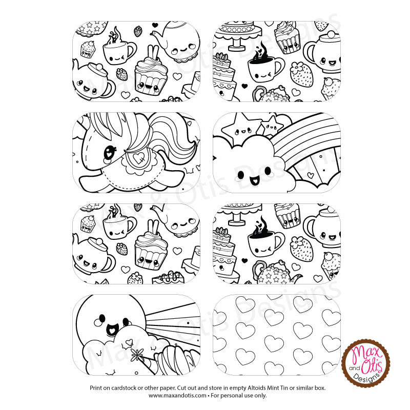 Printable mini coloring cards â max otis designs