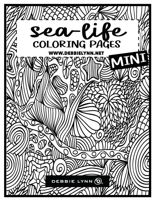 Sea life mini coloring ebook â debbie lynn