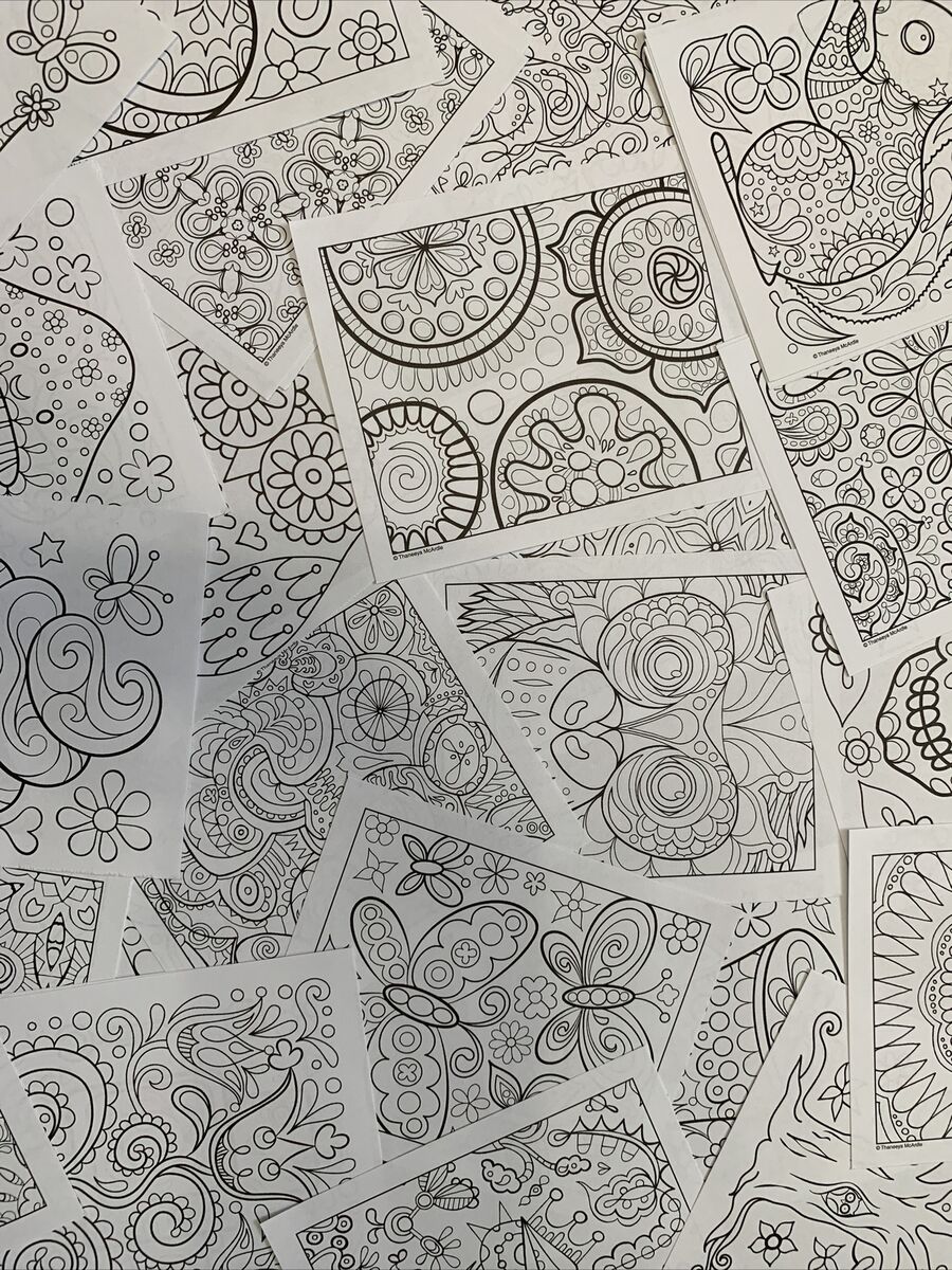 Random mini coloring pages sheets art various designs x new