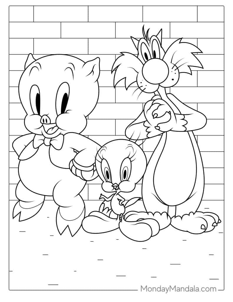 Looney tunes coloring pages free pdf printables