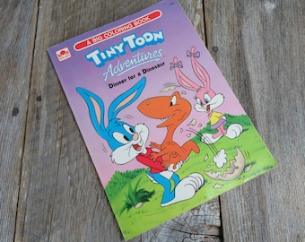 Tiny toons adventures coloring book dinner for a dinosaur warner brothers golden books vintage