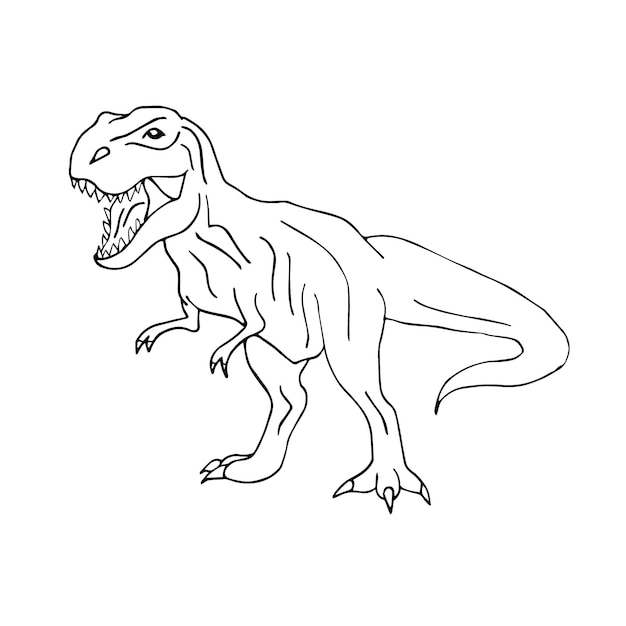 Premium vector vector hand drawn tyrannosaur rex dinosaur