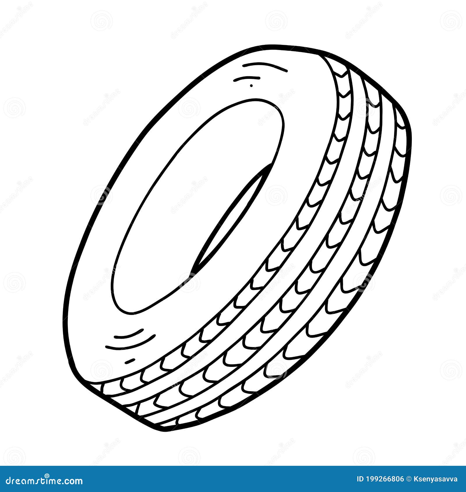 Coloring book car tire stock vector illustration of child