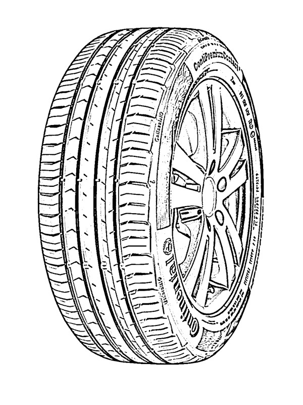 Car tire coloring page
