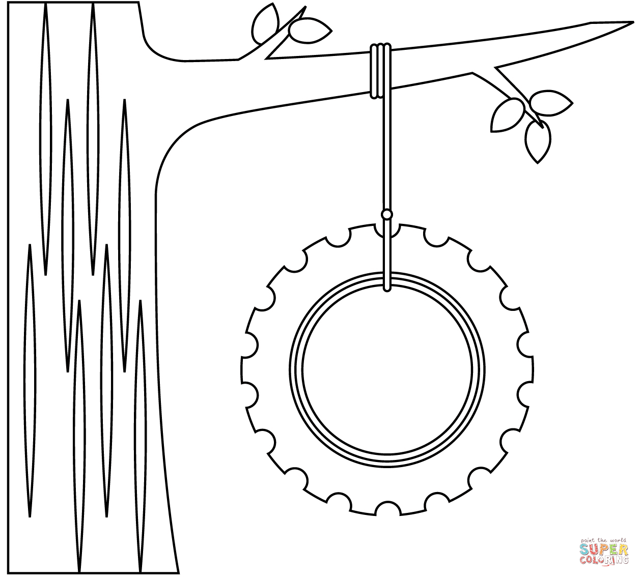 Tire swing coloring page free printable coloring pages