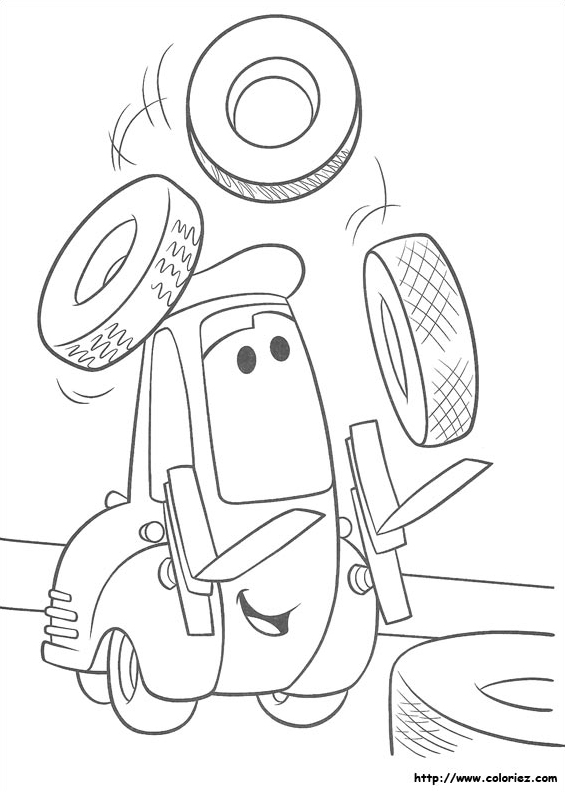 Guido juggles tires coloring pages