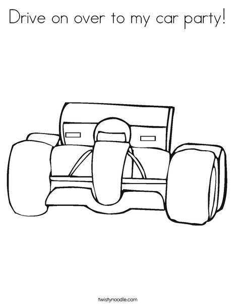 Drive on over to my car party coloring page