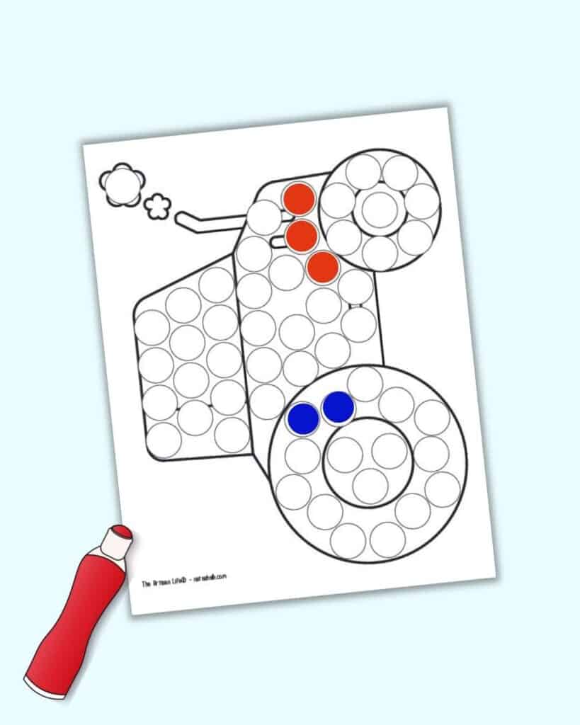 Free printable vehicle dot marker coloring pages