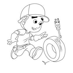 Manny tire coloring page for kids