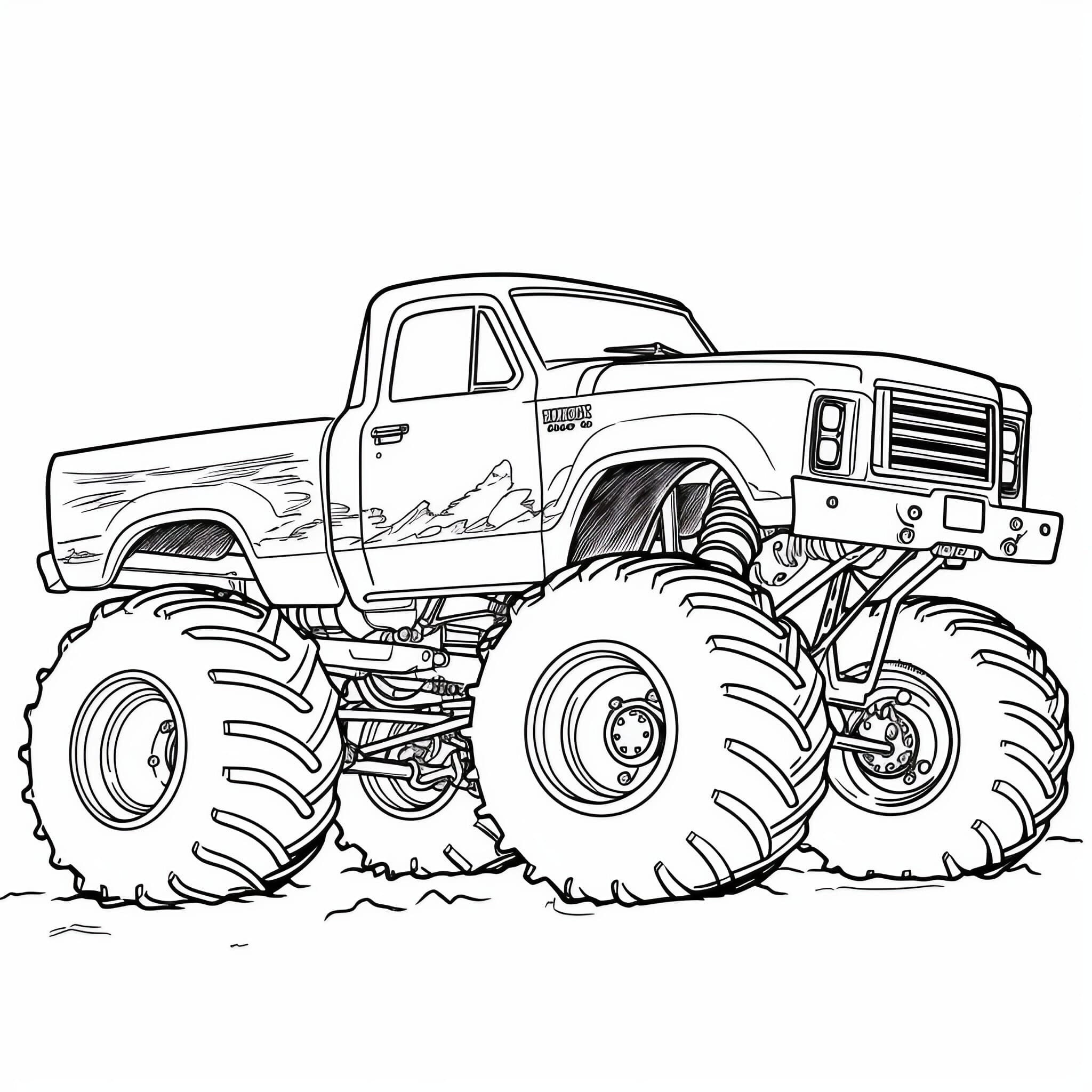 Monster truck coloring pages free printable