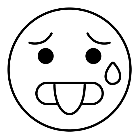 Hot face emoji coloring page free printable coloring pages