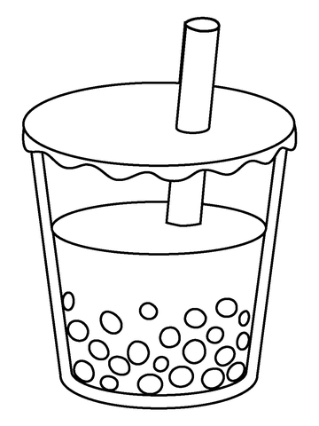 Bubble tea emoji coloring page free printable coloring pages