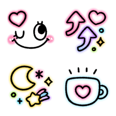 Colorful neon emoji â emoji