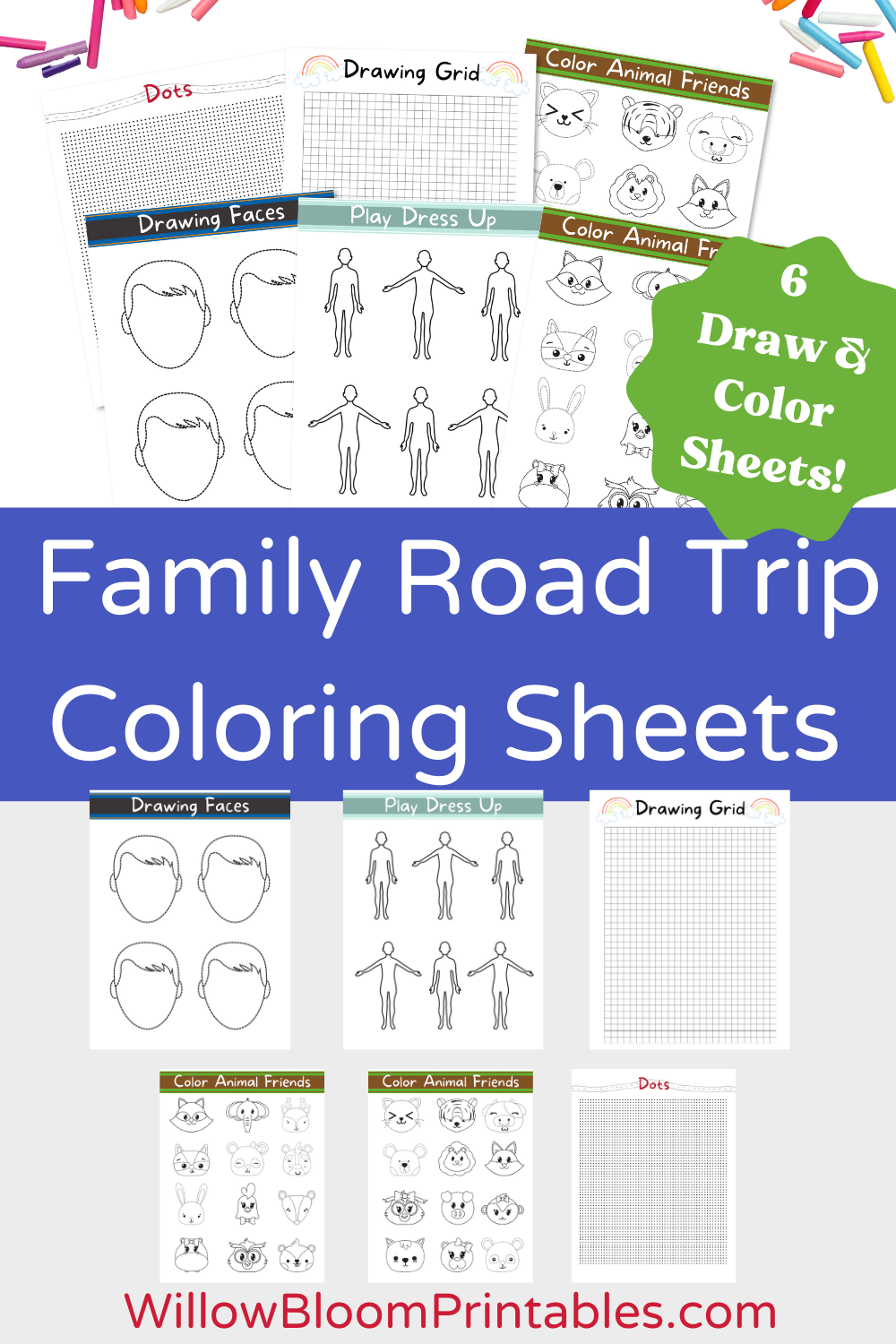 Road trip coloring activities printable â our humble den printables