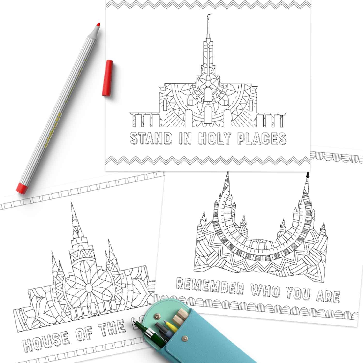 Temple coloring pages latter