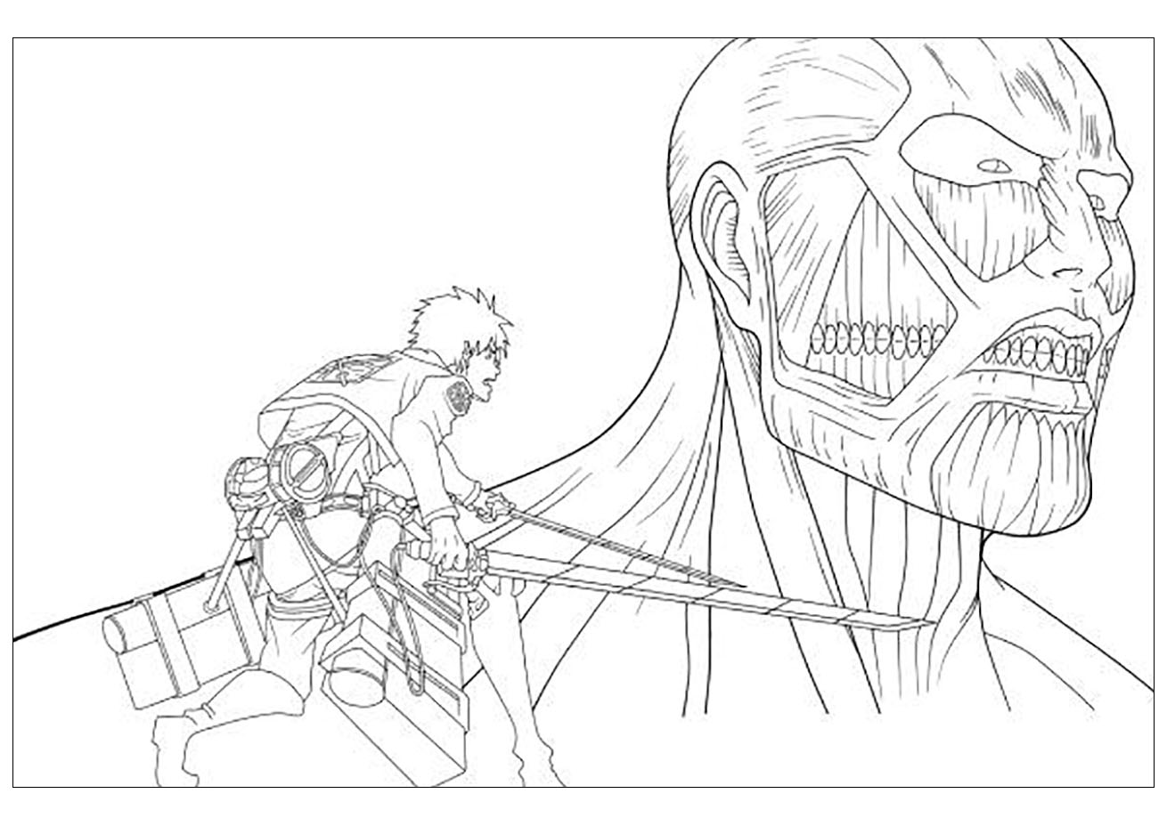 Free printable attack of the titans coloring pages