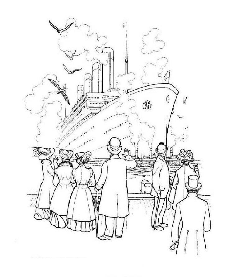 Free printable titanic coloring pages for kids