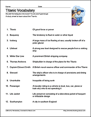 Free printable titanic worksheets and coloring pages