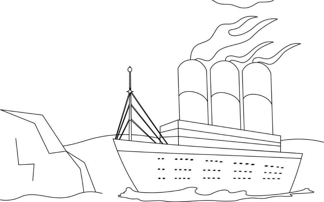 Iceberg and titanic coloring page little sprout art