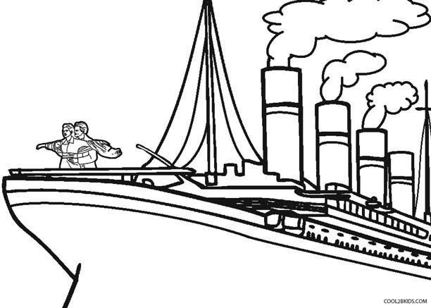 Printable titanic coloring pages for kids