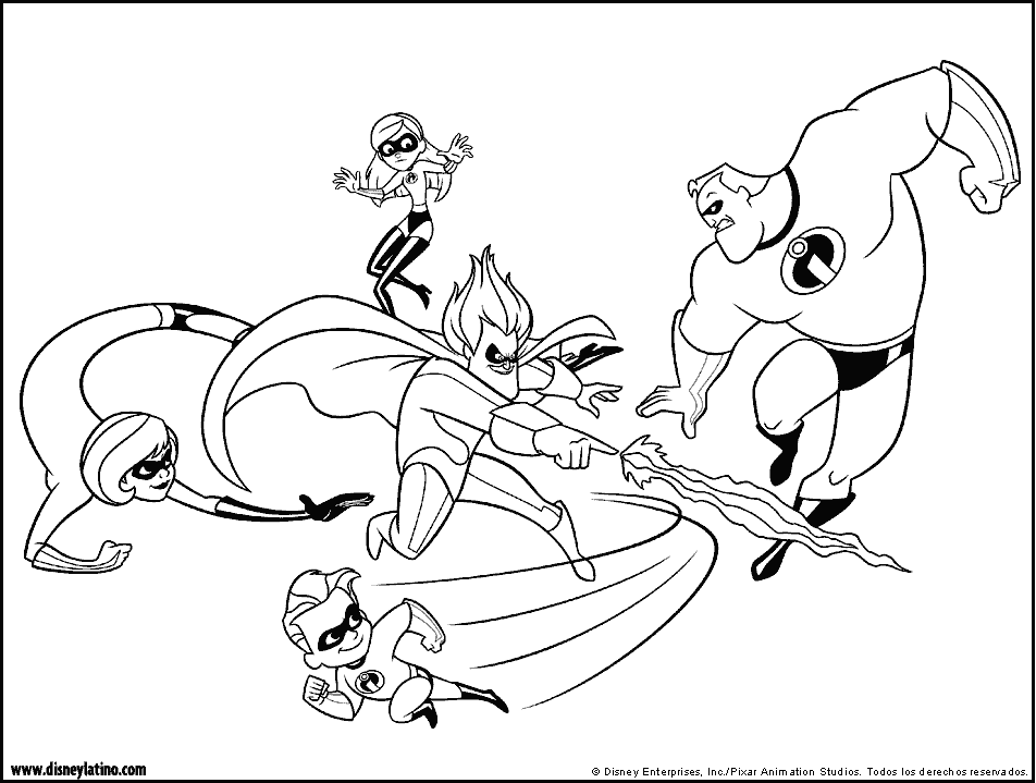 The incredibles coloring pages