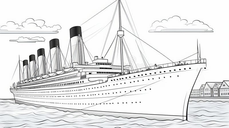 Titanic black white stock illustrations â titanic black white stock illustrations vectors clipart