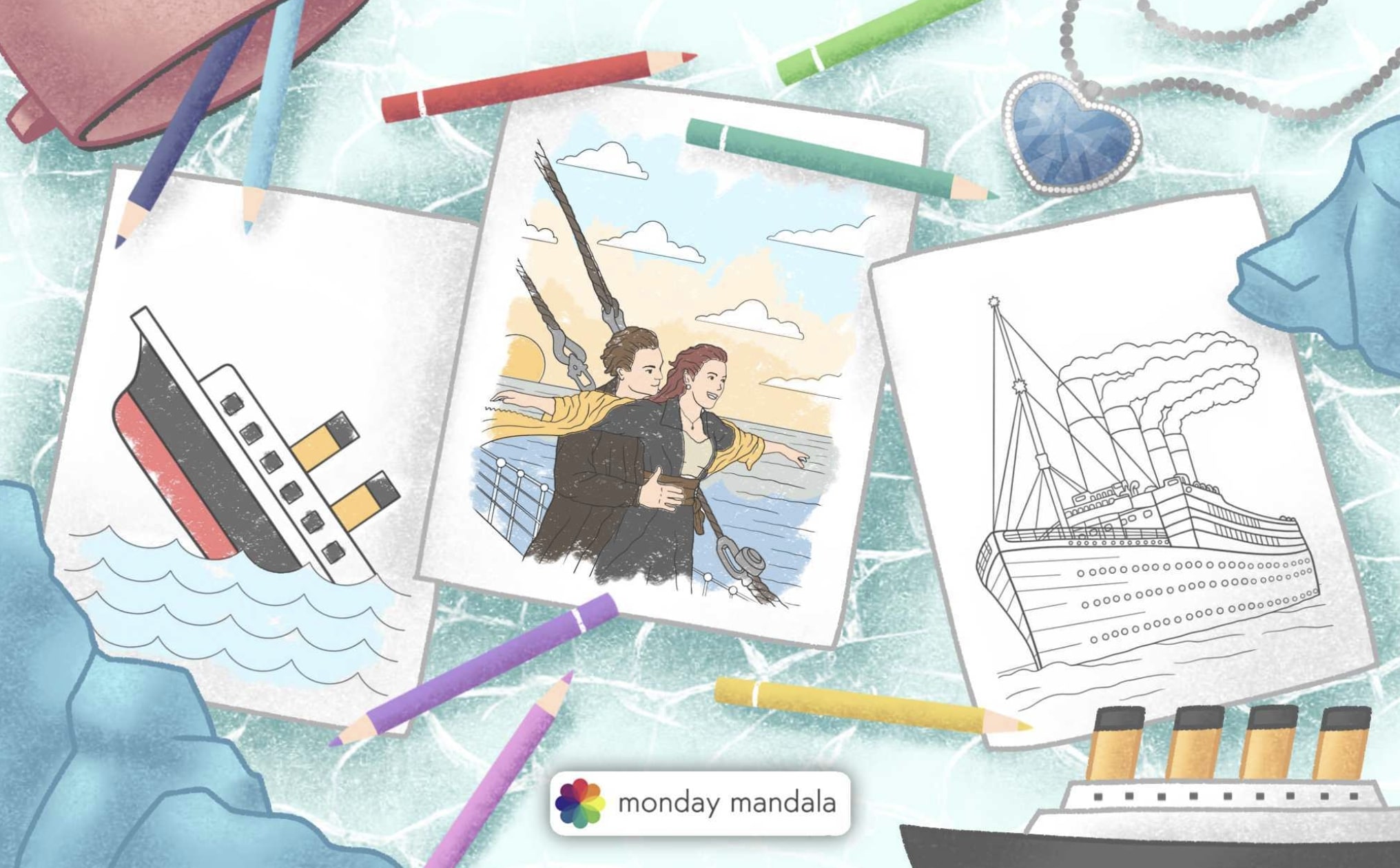 Titanic coloring pages free pdf printables