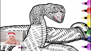 Titanoboa monster snake drawing and coloring page for kid