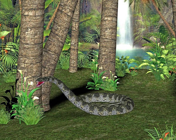 Titanoboa prehistoric snake poster by friedrich saurer