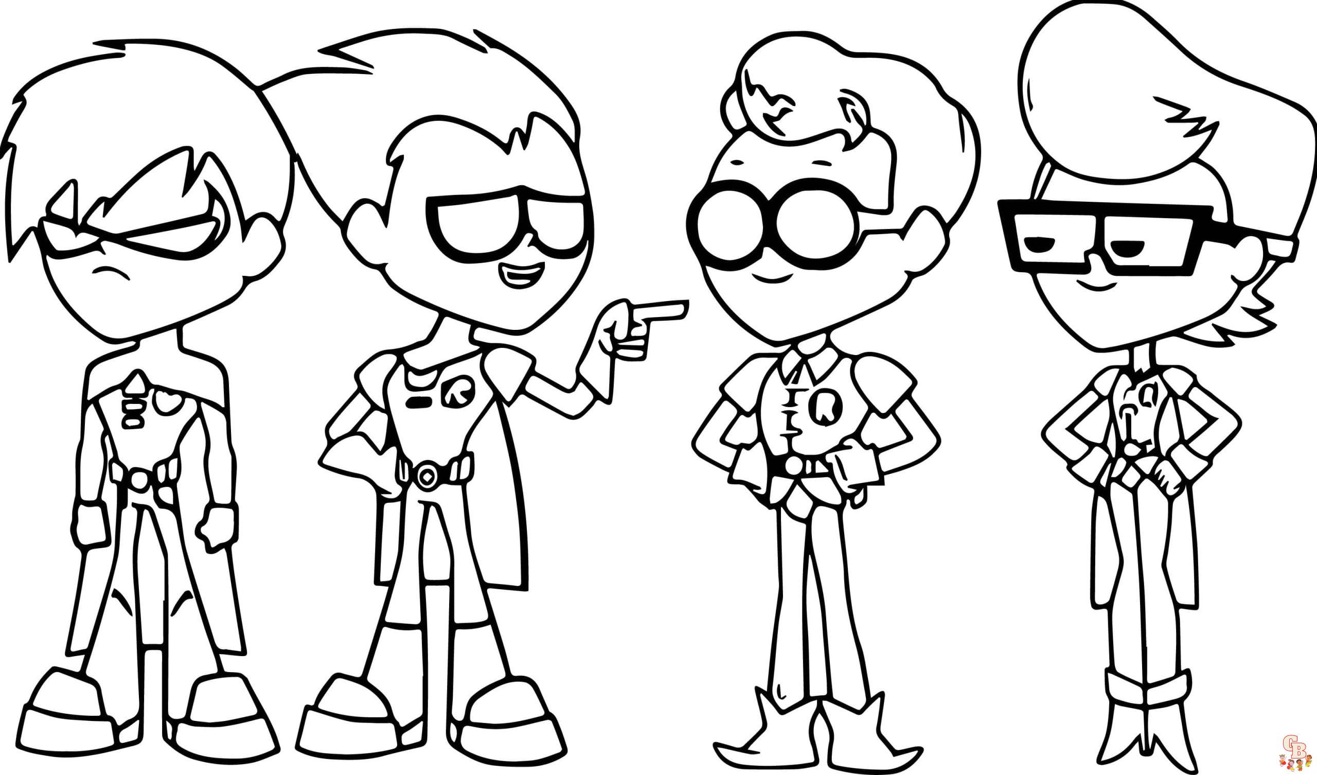 Printable teen titans coloring pages free for kids and adults
