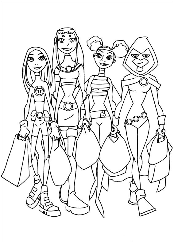 Easy coloring pages teen titans